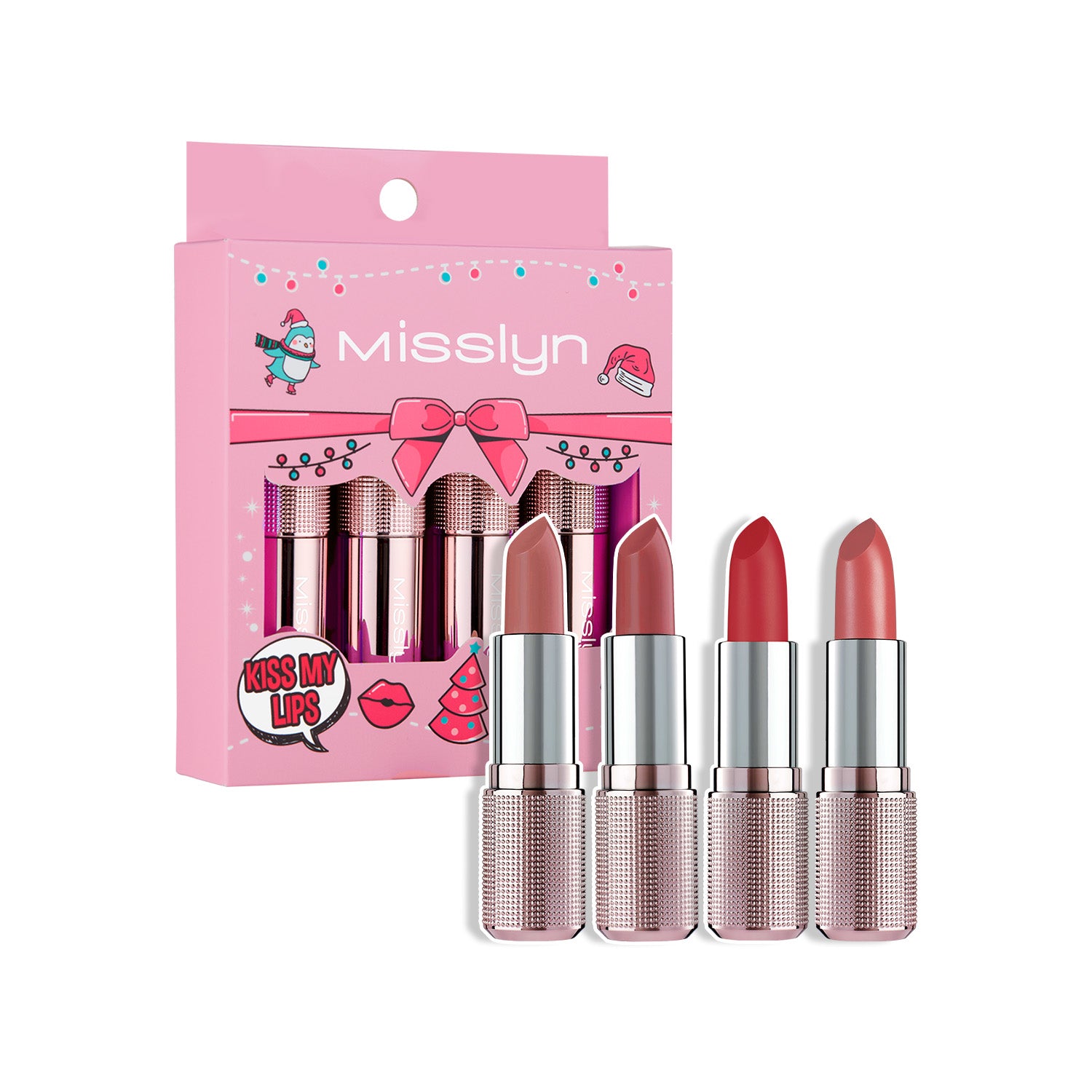 Misslyn Embrasse mes lèvres Coffret 1 (95 Pause café + 110 Tu es une brique + 192 Papillons dans le ventre + 198 Sois mon miel)