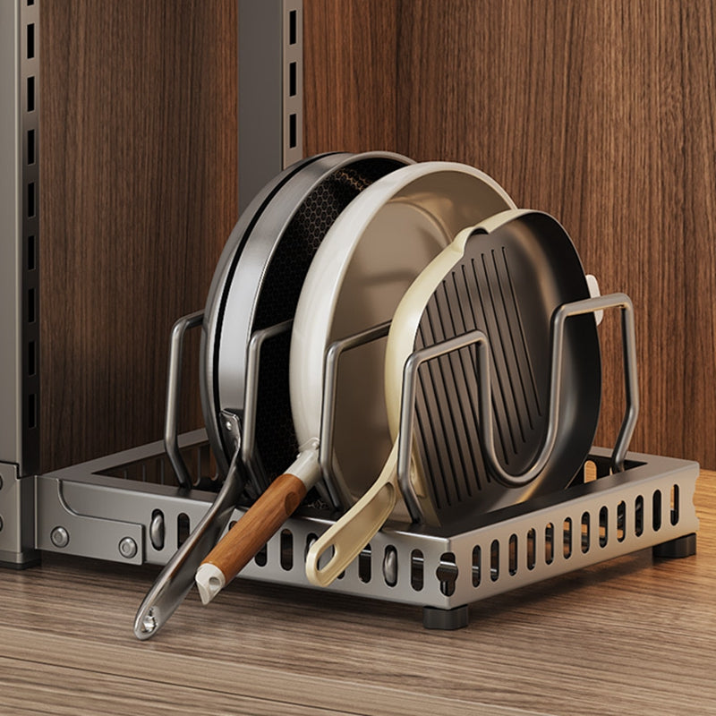 Maxcook MCZW9187 Organisateur de placard pour couvercles, casseroles et poêles avec 3 niveaux réglables en acier au carbone - 23 x 28 x 43 cm