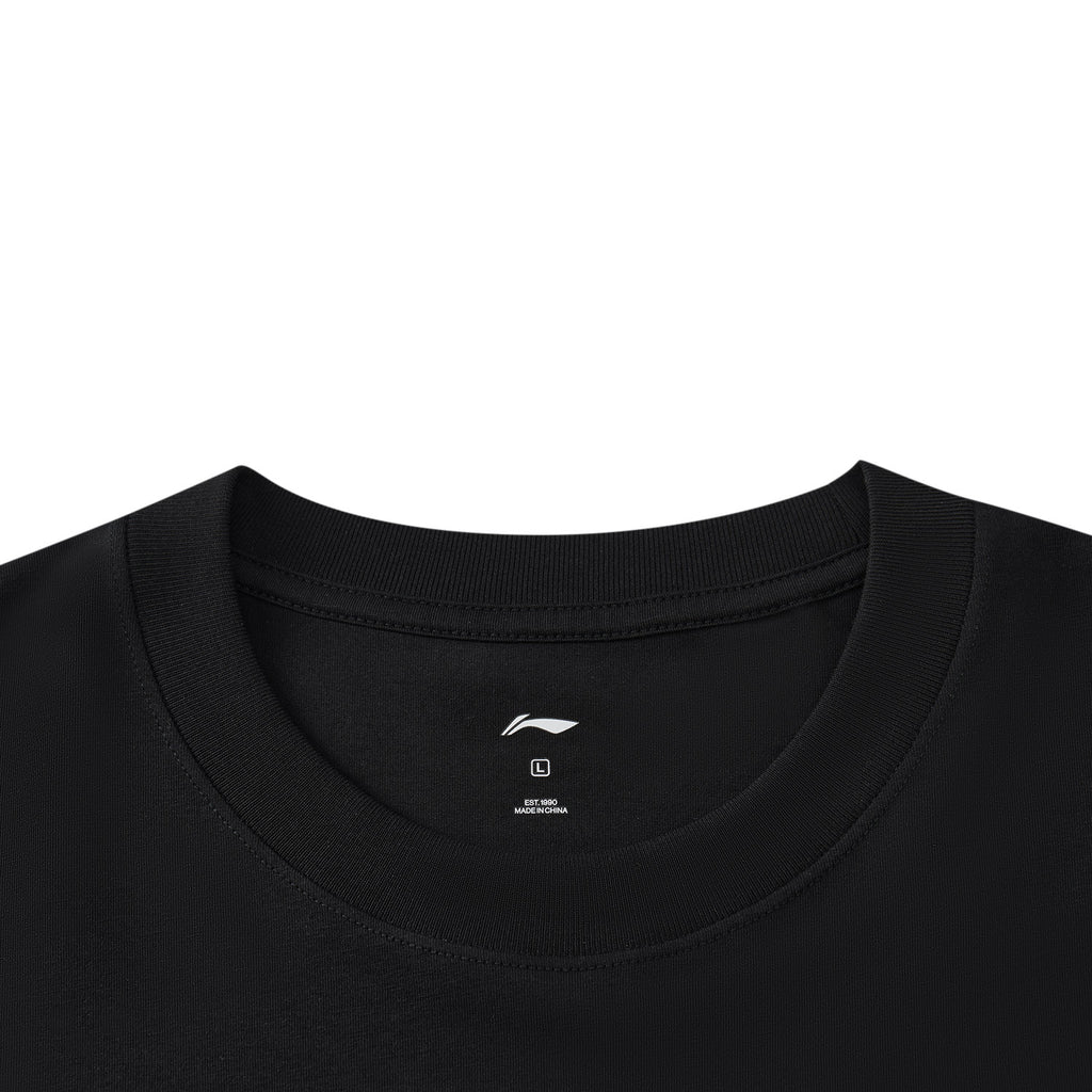 LI-NING T-shirt de sport et de loisir quotidien court commémoratif Curry Noir 3XL