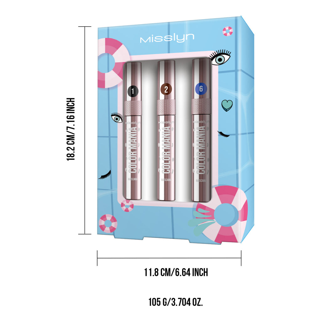 MISSLYN Color Mania Coffret de mascara noir + marron + bleu océan - n° 1