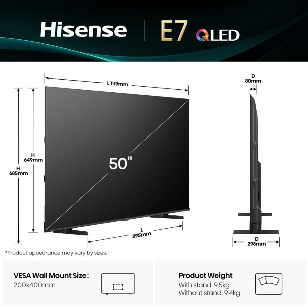 Hisense 50E7Q 127 cm (50") Smart TV 4K Ultra HD