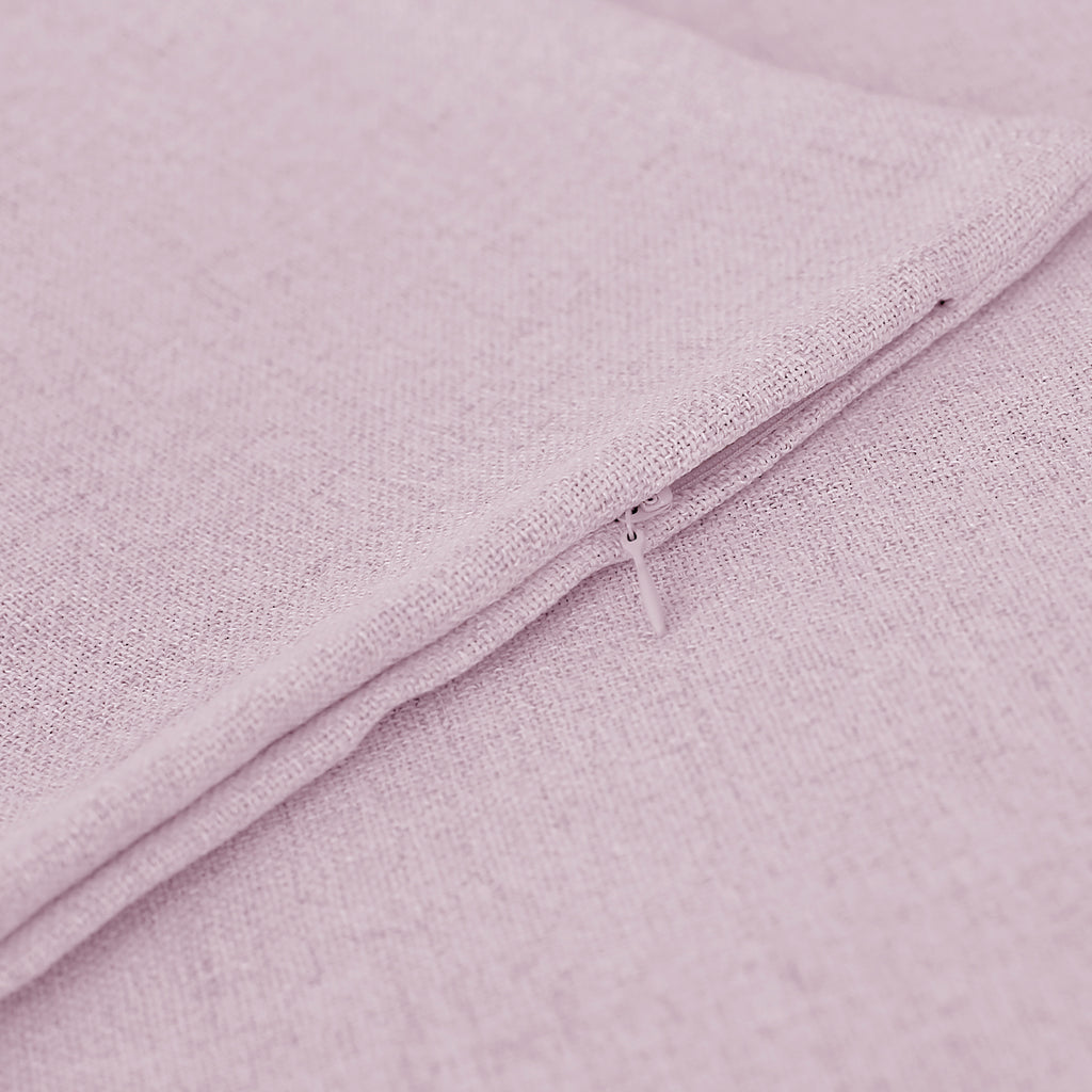 Deconovo Housse de coussin en tissu aspect lin, coloris rose clair, 45 x 45 cm, 1 pièce