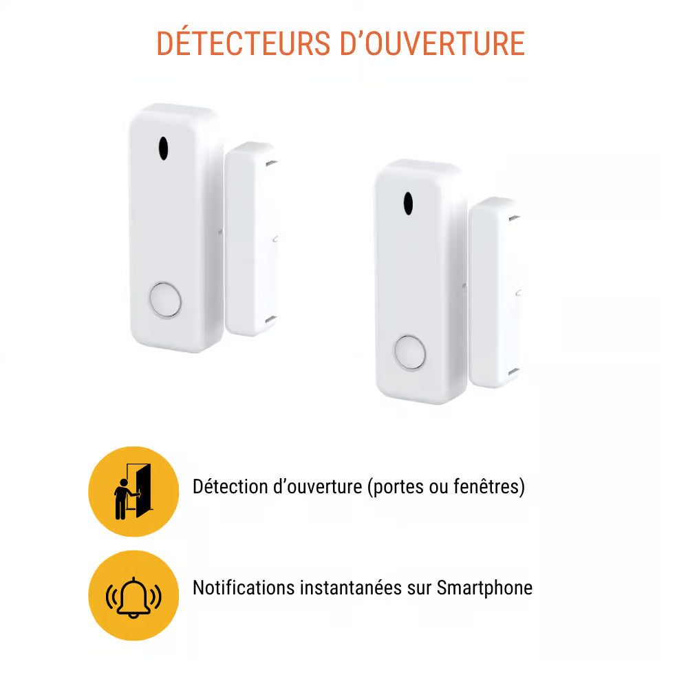 Konyks KO338690 Pack sécurité - 1 caméra Wi-Fi intérieure + 2 détecteurs d'ouverture + 1 détecteur de mouvement + 2 télécommandes