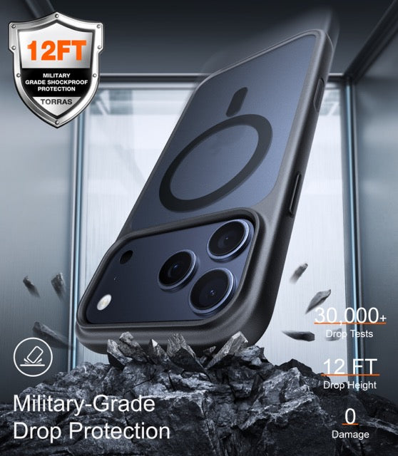 TORRAS Guardian-Magnetic - Coque de téléphone pour iPhone 17 Pro Max - Noir