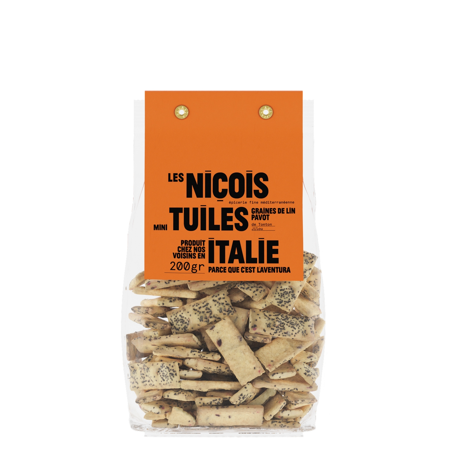 LES NICOIS Mini tuiles lin et pavot le paquet de 200 g