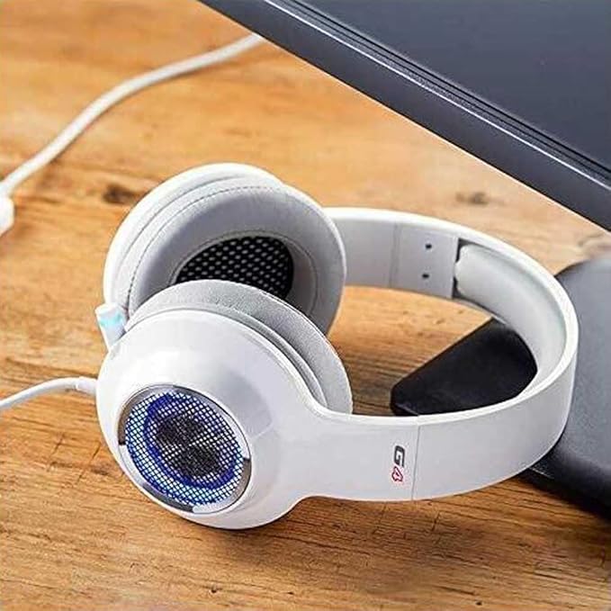 Edifier G2II Casque gaming filaire pour PC et PS4 avec son surround 7.1 et microphone à réduction de bruit, éclairage RGB, haut-parleurs 50 mm - Blanc