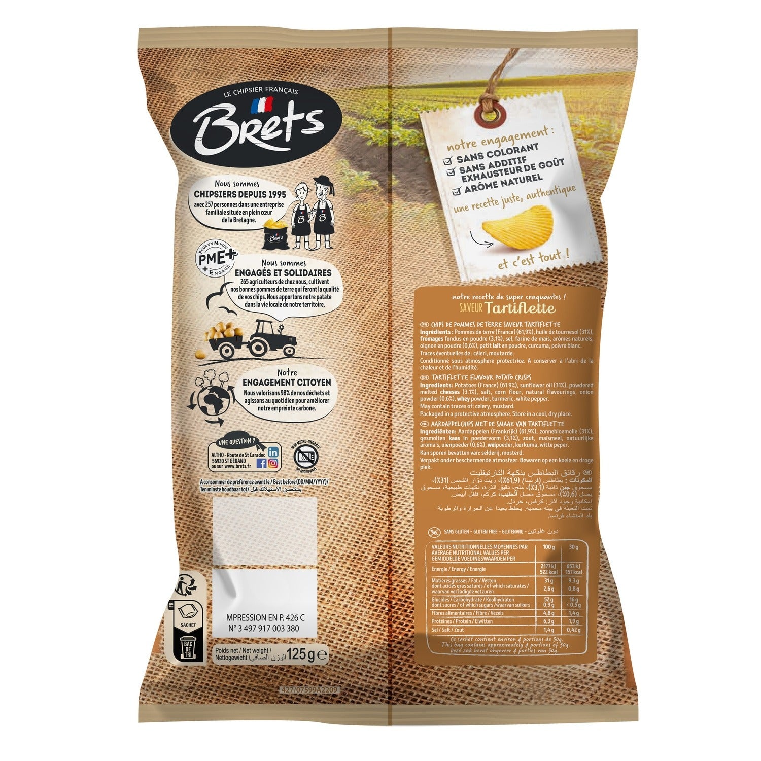 Brets Chips Saveur Tartiflette - 125 g