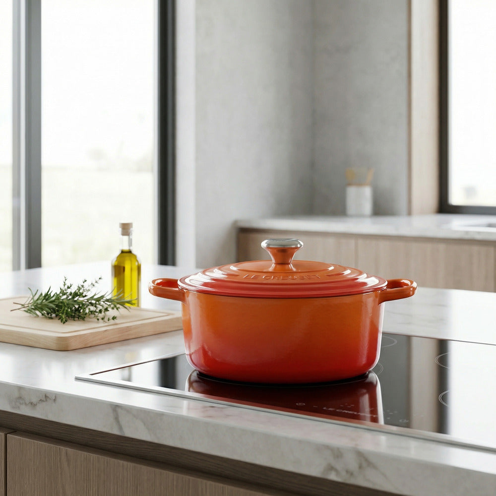Le Creuset Cocotte ronde en fonte émaillée orange - 22 cm