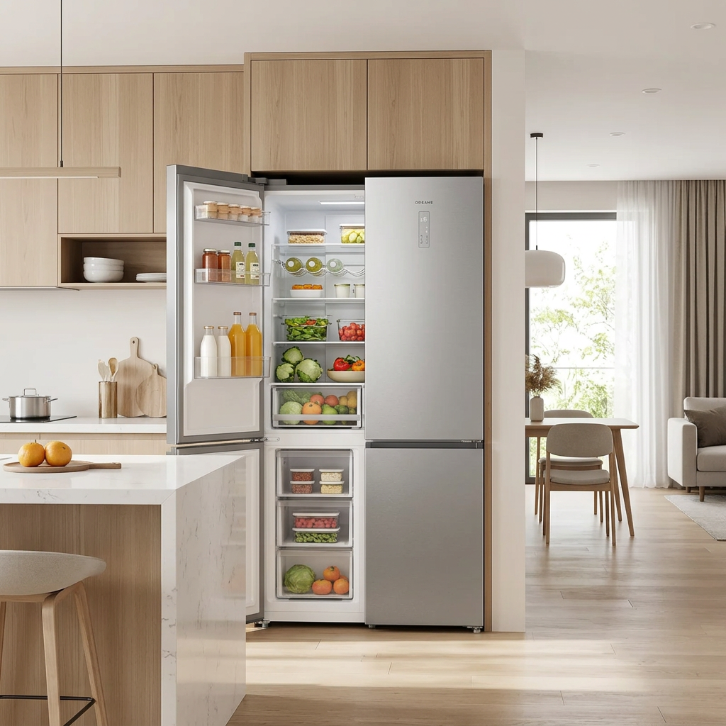 Dreame Réfrigérateur Combo DRB450WMBDEU 456 L, Classe énergétique D, Gris