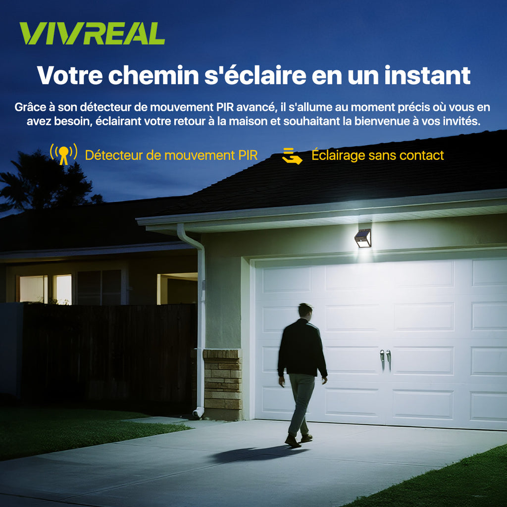 VIVREAL Lampes murales solaires, alimentées par l’énergie solaire, lot de 4, 140 LED, YHM02C, promotion de Nouvel An, idées cadeaux top