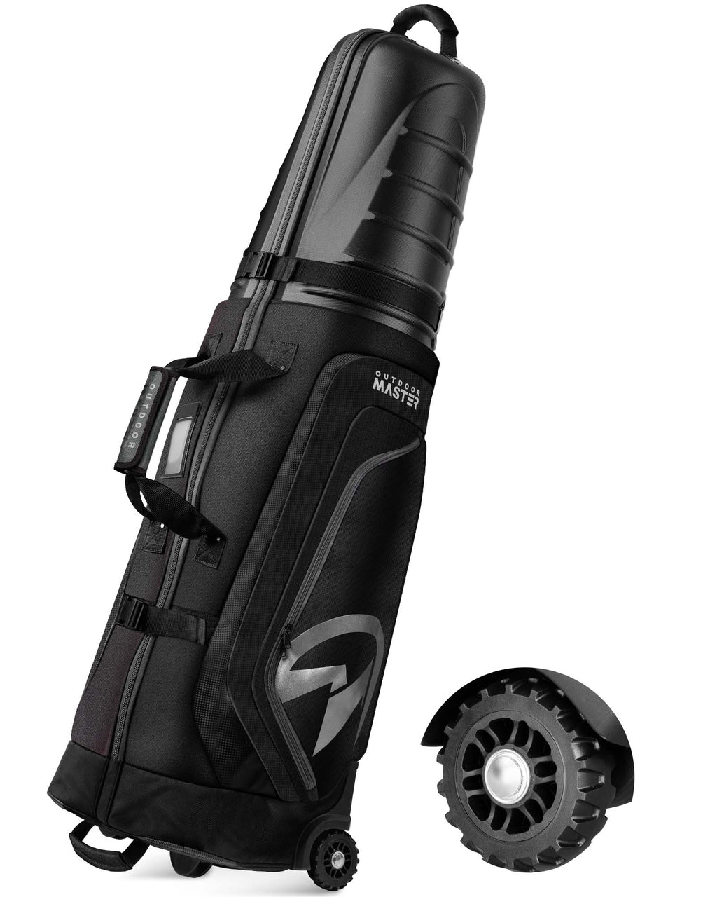 OutdoorMaster Sac de voyage semi-rigide avec roulettes pour clubs de golf - Gris/noir
