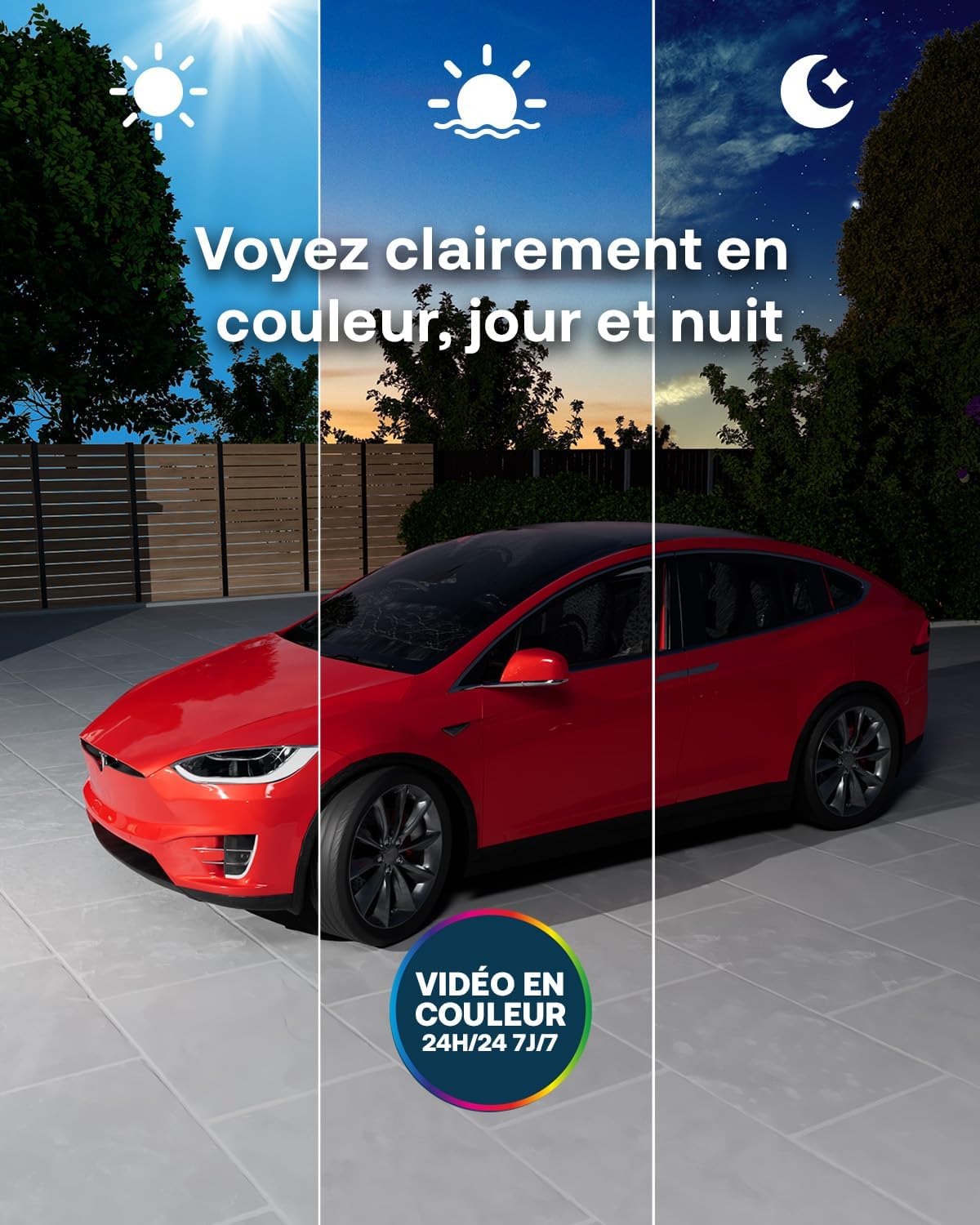 Arlo VMC5350-111EUS Caméra de Sécurité extérieure Ultra 3 4K WiFi sans Fil, Kit de 3 Caméras + Panneau Solaire et Smarthub, Détection par IA, Vision Nocturne Couleur, Compatible avec Alexa