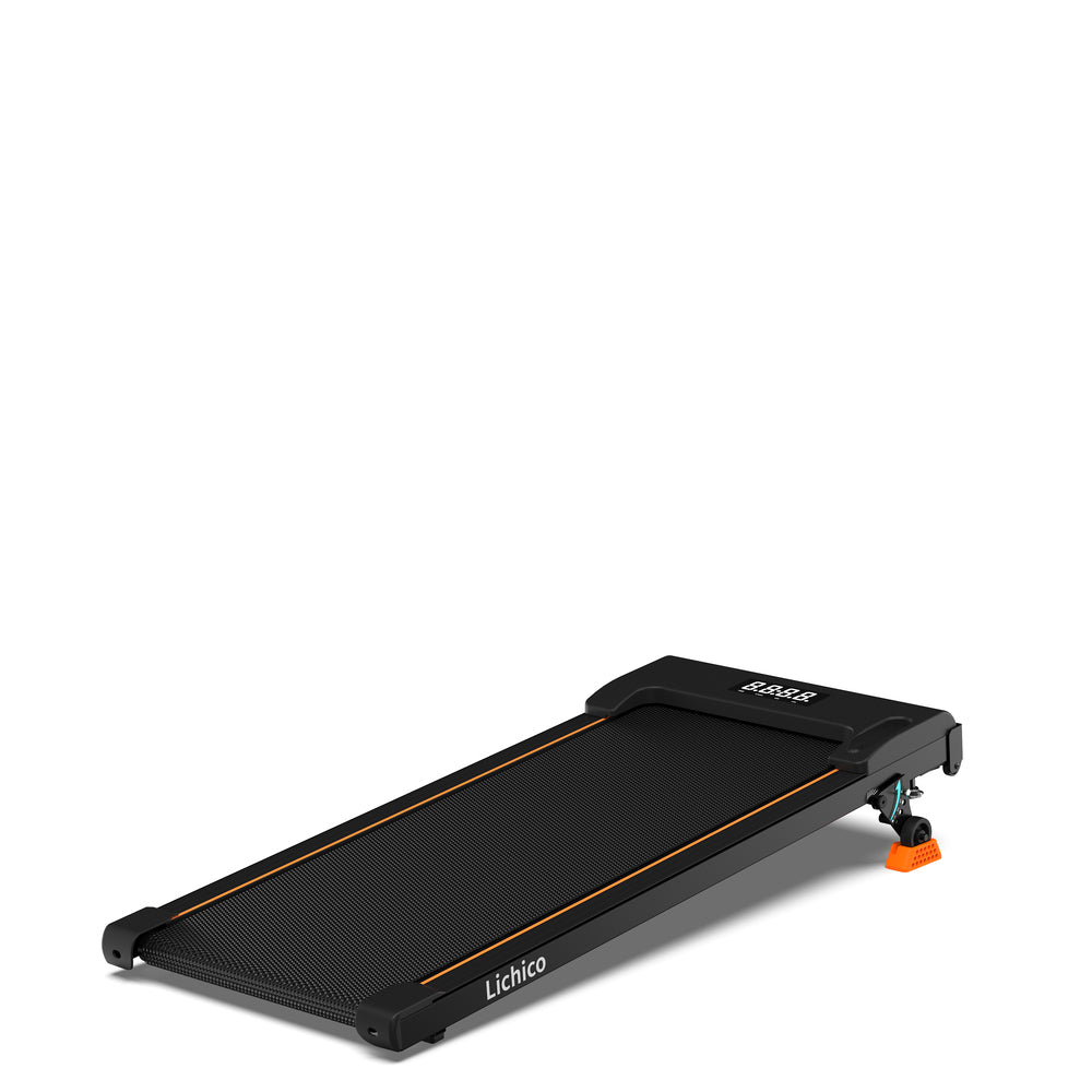 Appareil de fitness lichico, tapis de marche et de course domestique silencieux pliable avec pente de 9%, grande capacité de charge de 130 kg, réglage de la vitesse par télécommande