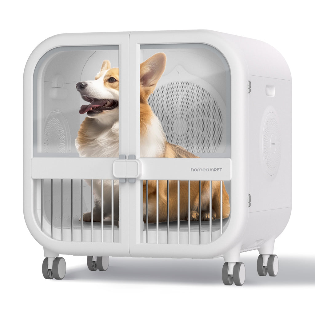Homerunpet 135 L Deluxe Edition Sèche-Animaux, PD135, Séchage de Qualité Salon, Air Doux à 40 °C, Fonctionnement Ultra-Silencieux, Lit et Sèche-Animaux 2 en 1