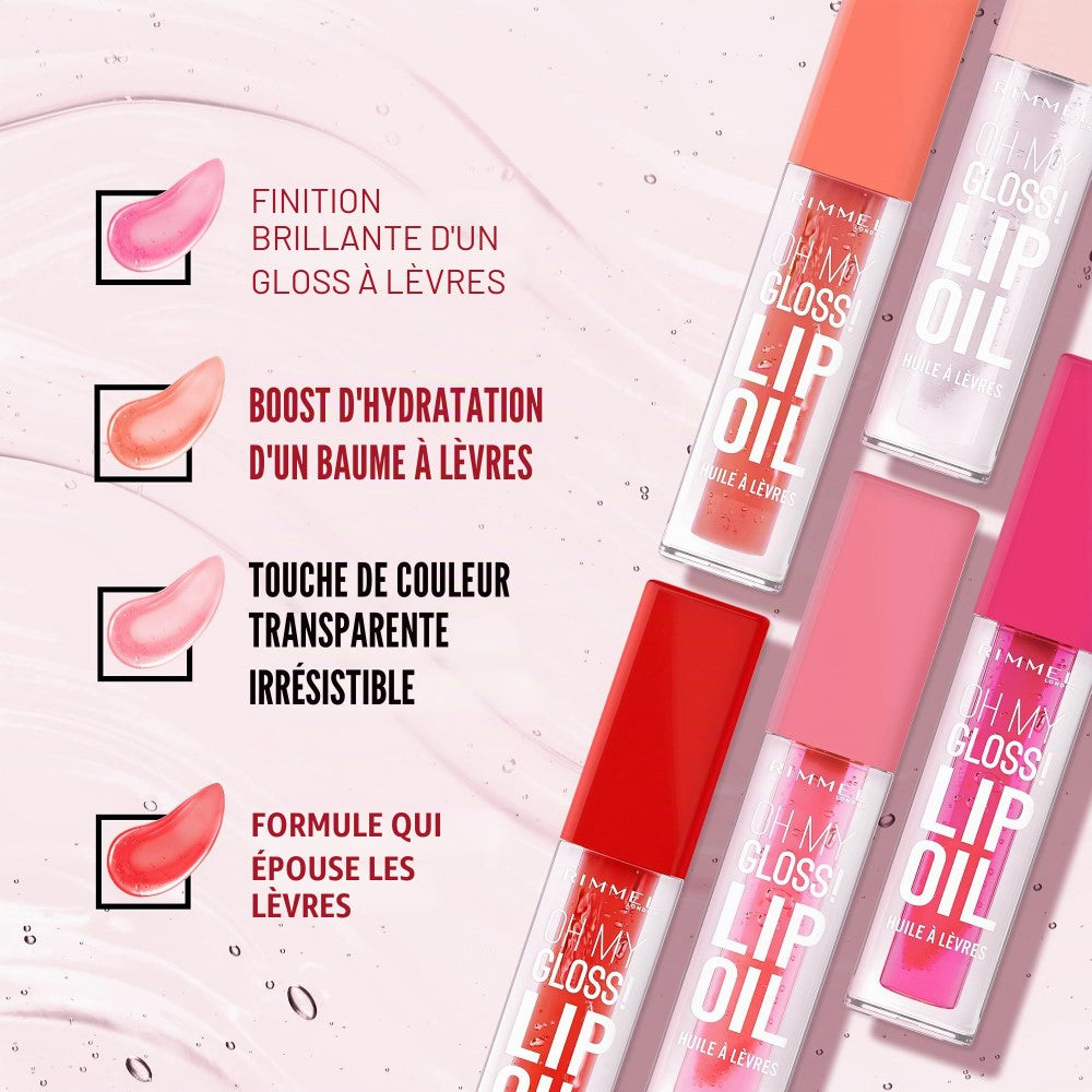 Rimmel Oh My Gloss! Huile à Lèvres 003 Rose Baie, Brillance et Hydratation Naturelle