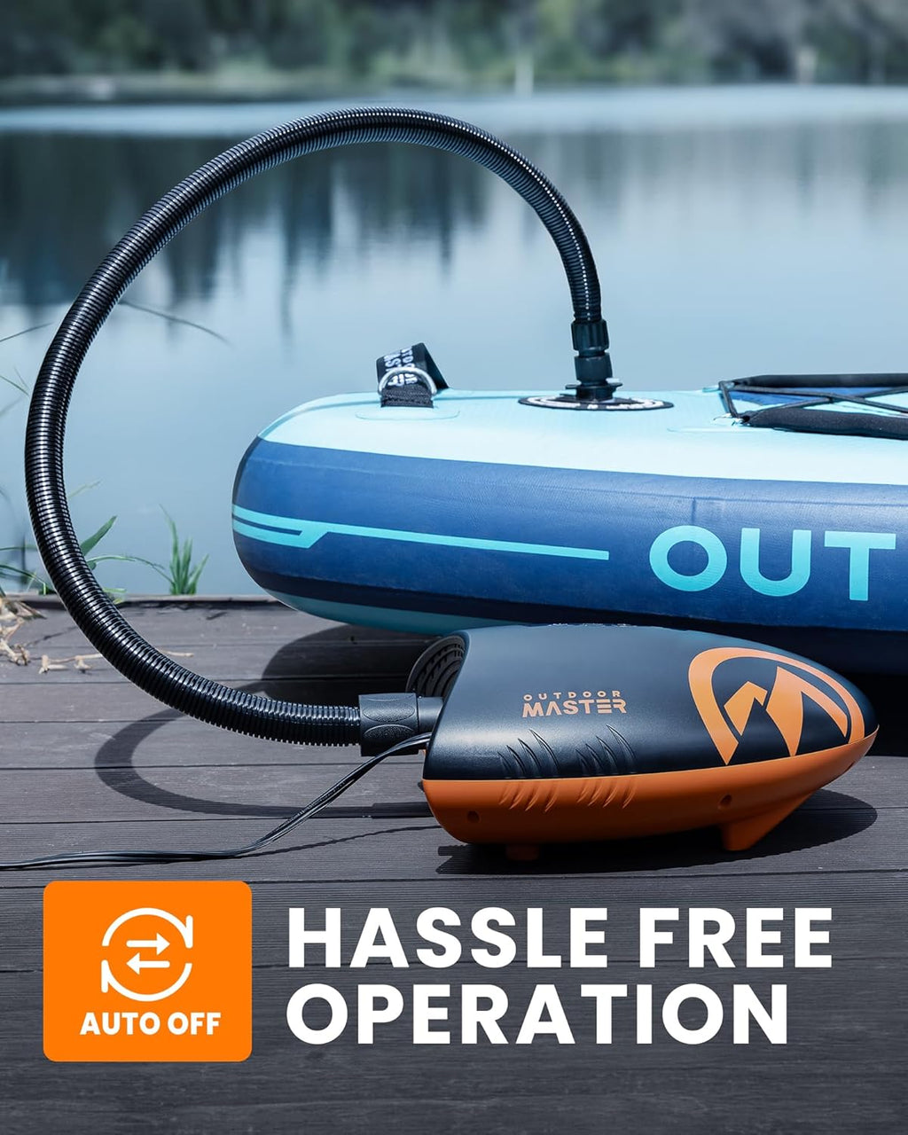 OutdoorMaster 20PSI Shark2 Pompe à air haute pression pour planches de paddle et bateaux gonflables