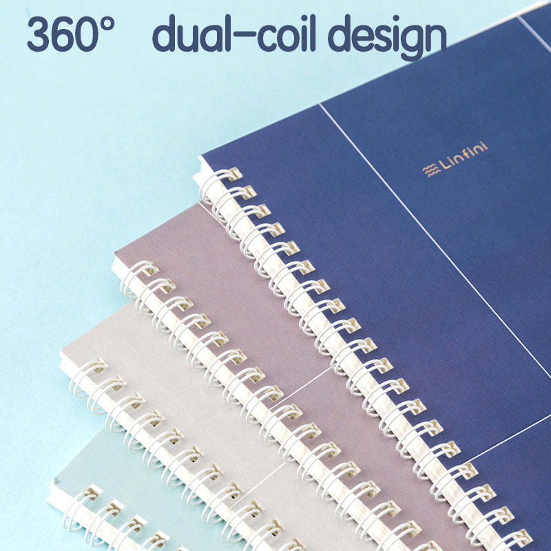 Deli Carnet à spirale, A5 (148 x 210 mm), 60 feuilles/120 pages, 70 g/m² - Parfait pour les étudiants, le bureau et le journaling, Série sonore Forest, lot de 4