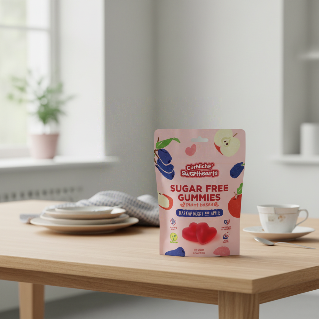 Corniche Sweethearts Bonbons gélifiés sans sucre, baie de haskap et pomme - 50 g