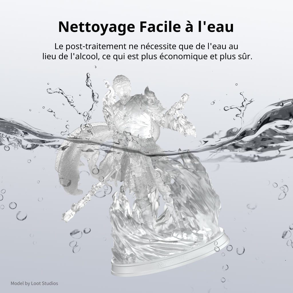 ANYCUBIC Résine Lavable à l'Eau 2.0, 405nm UV, Faible Odeur, Nettoyage Facile pour Imprimantes 3D LCD/DLP/SLA, Transparente, 1 kg