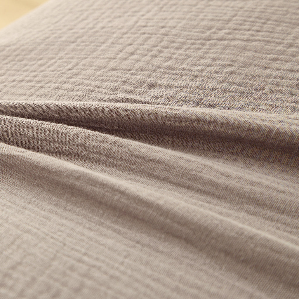 Ensemble housse de couette et taies d'oreiller en double gaze de coton, kaki, 140 x 200 cm + 65 x 65 cm x 1