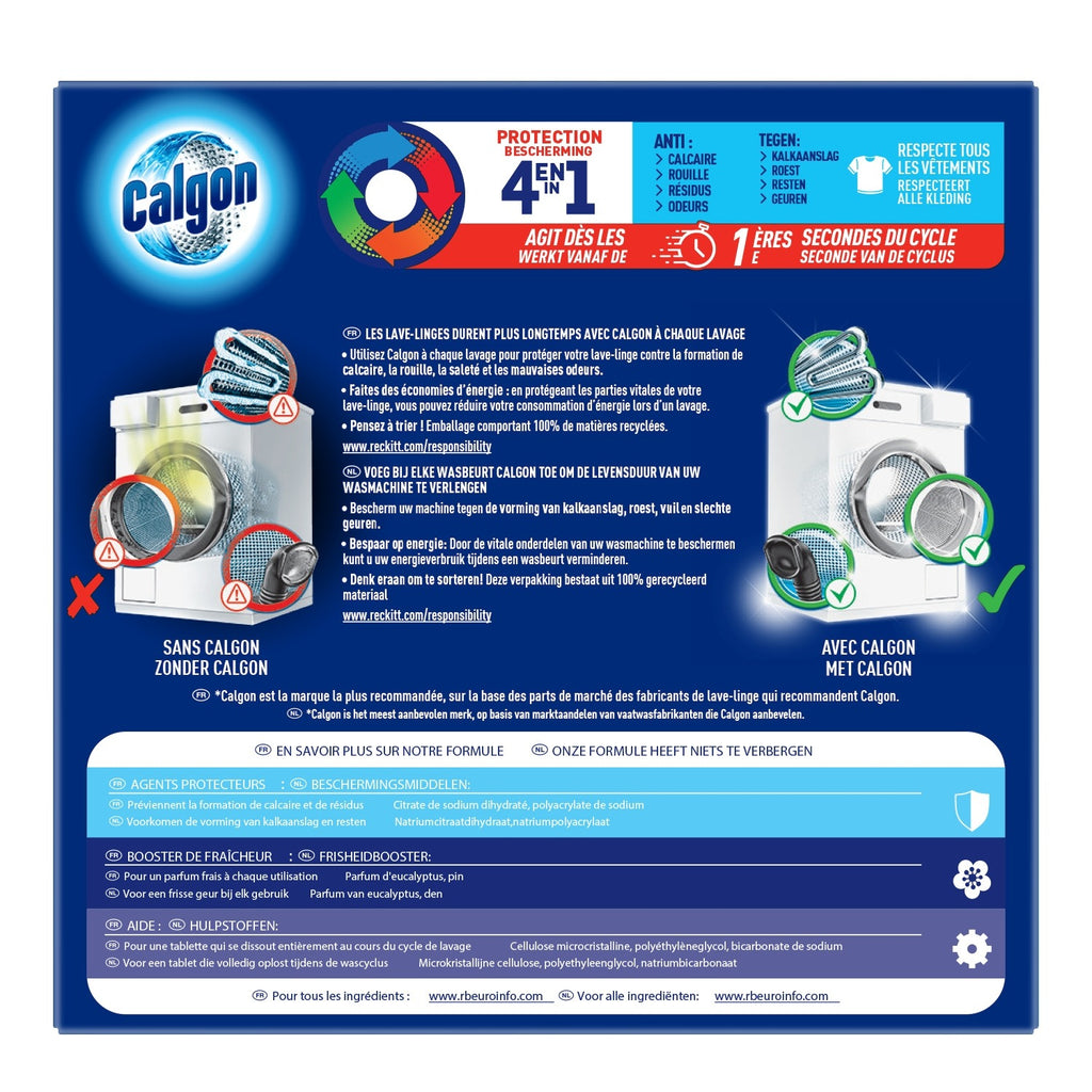 Calgon Tablettes anti-calcaire 4-en-1 - 17 tablettes