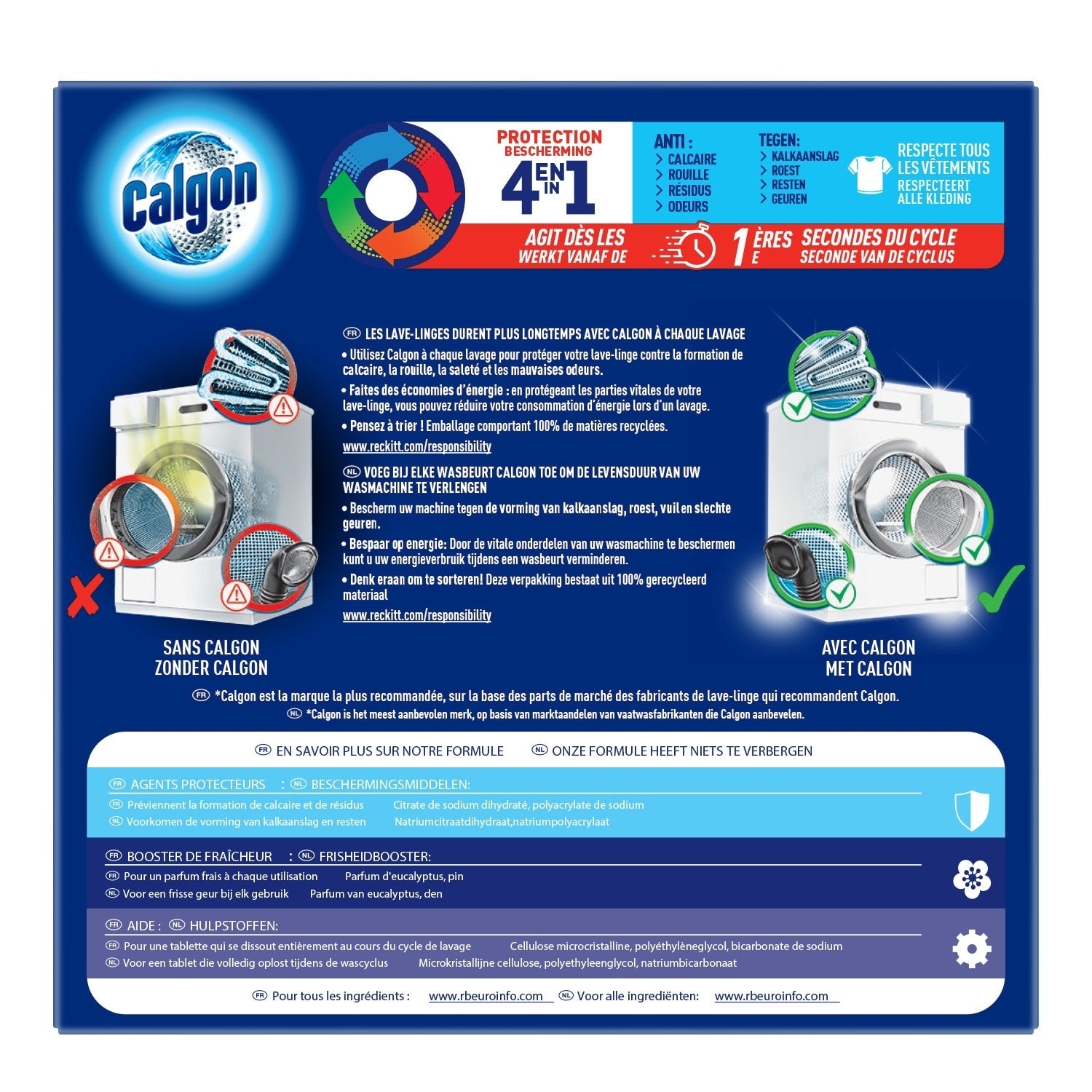 Calgon Tablettes anti-calcaire 4-en-1 - 17 tablettes