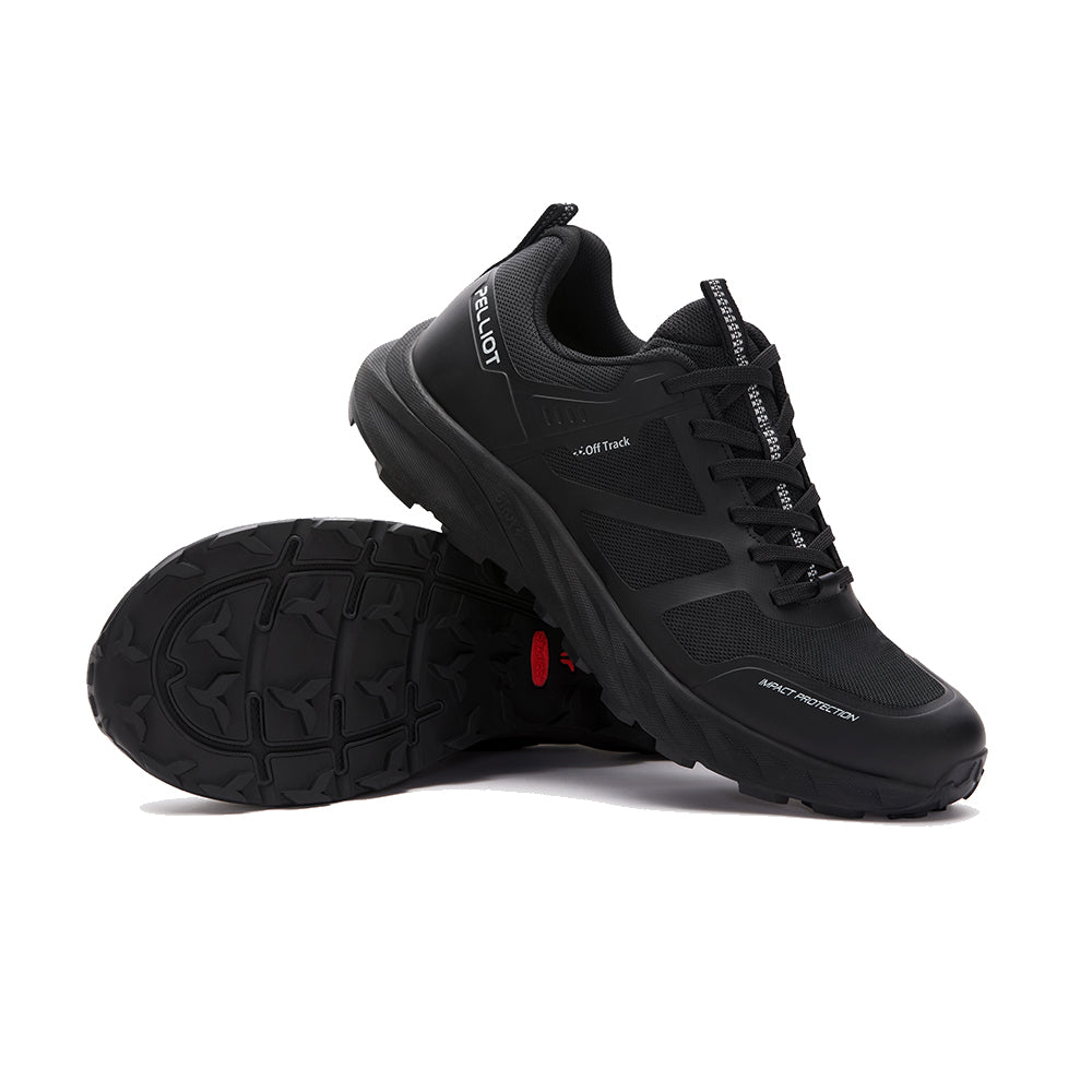 PELLIOT Chaussures de running Unisexe Course sur Route Léger Amorti – Stables et durables, Noir obsidienne (EU 43)