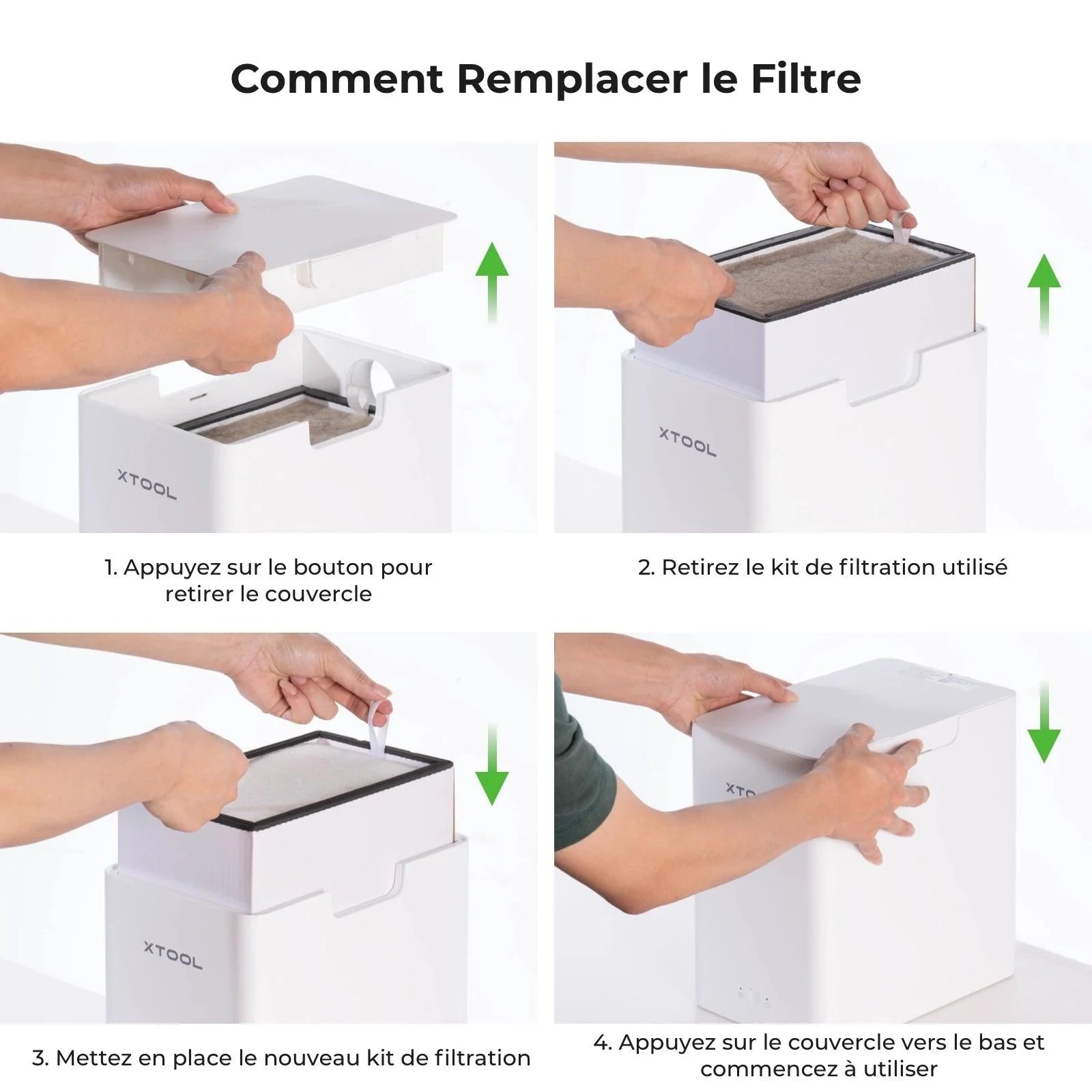 Purificateur d'air de bureau xTool F2, extracteur de fumée avec filtration à 3 niveaux, HEPA portable, pour graveur laser xTool F2 uniquement