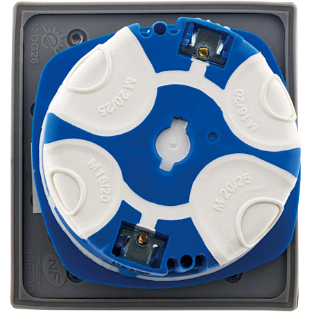 Zenitech Prise de sol 16 A, 2 broches + terre, IP44, aluminium brossé