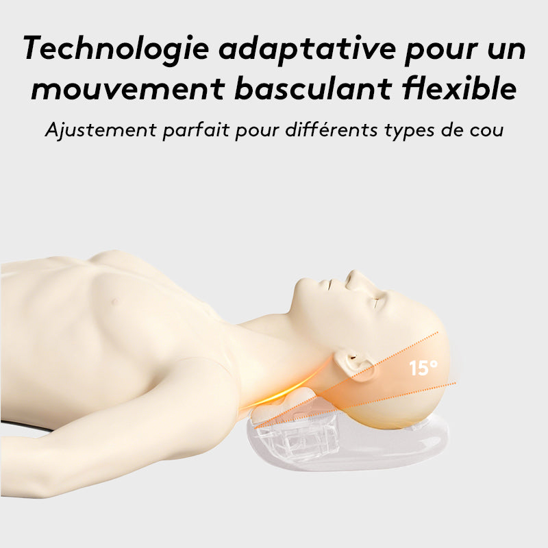 breo P2 Coussin de massage pour nuque et taille, Appareil de massage shiatsu chauffant avec 3 modes, Design ondulé ergonomique pour soutien des épaules et des cervicales