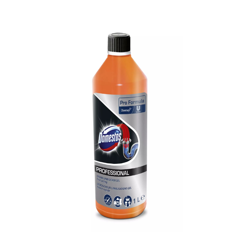 DOMESTOS Gel déboucheur canalisations professionnel formule très alcaline 1 L