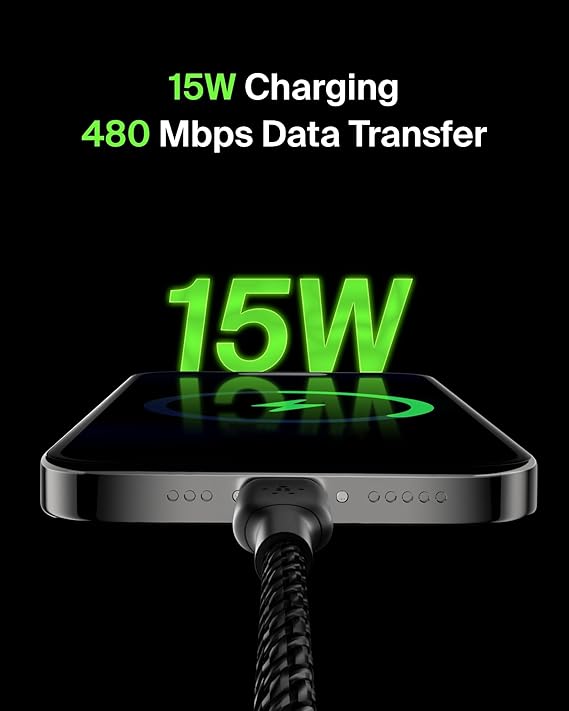 Belkin Câble tressé USB-A vers USB-C 3 m - Noir