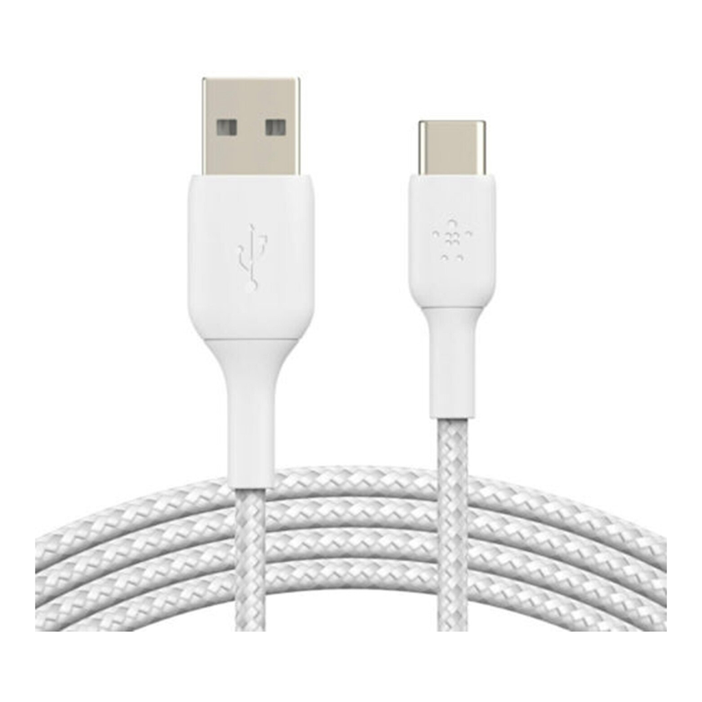 Belkin Câble tressé USB-C vers USB-A pour smartphone - Blanc - 2 m