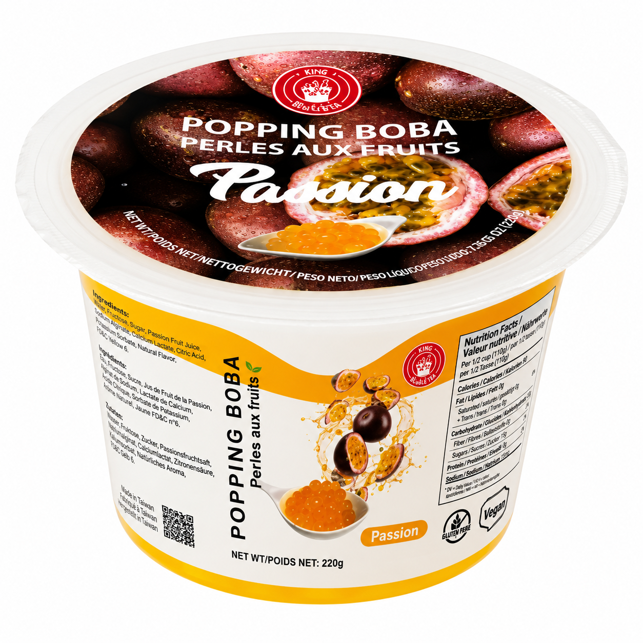 O's Bubble Popping Boba Fruit de La Passion 120G