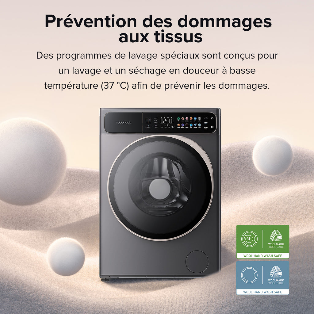 Roborock Zeo One Lave-Linge Séchant, Gris, 10 kg Lavage et 6 kg Séchage, Technologie de Séchage Zeo-cycle, Algorithme de Lavage et Séchage RR Seafarer, Système Autonettoyant LintClear