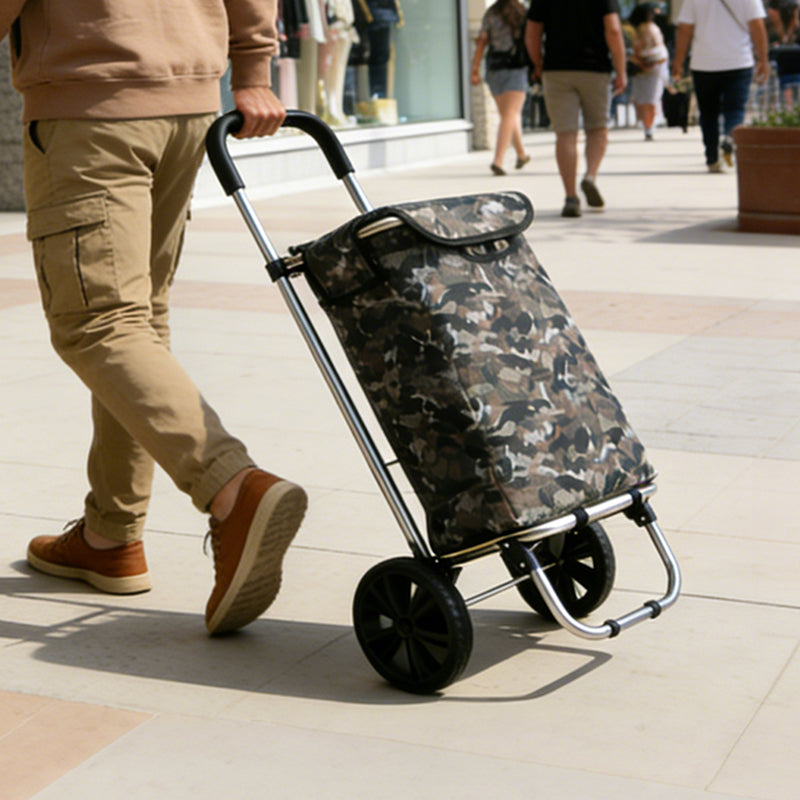 Strong bird 2026 Nouveau best-seller européen | Chariot de courses pliant en acier inoxydable, chariot de courses adapté aux seniors avec grande capacité et poignée ergonomique