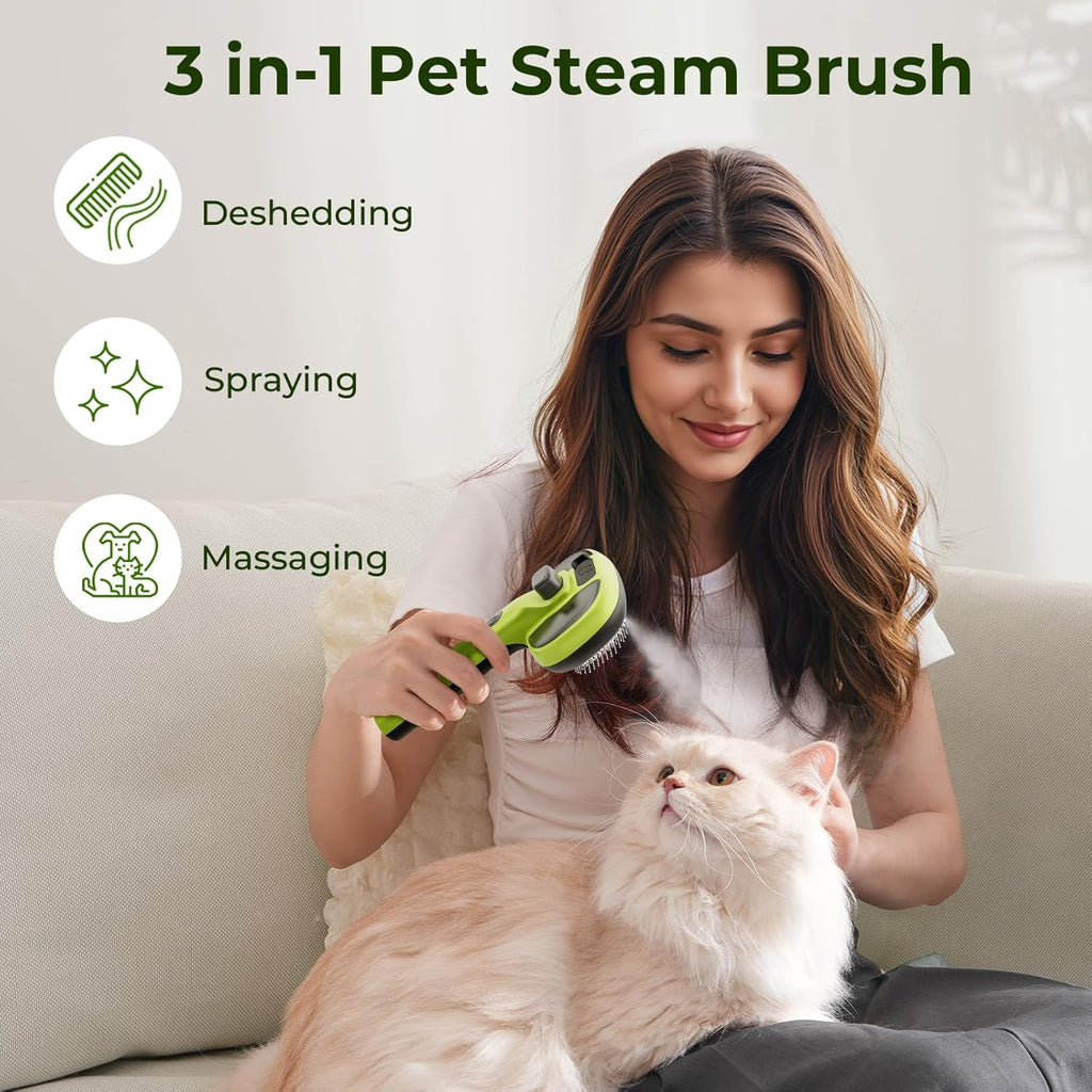 Pecute Peigne pulvérisateur pour animaux avec réservoir d’eau - Vert