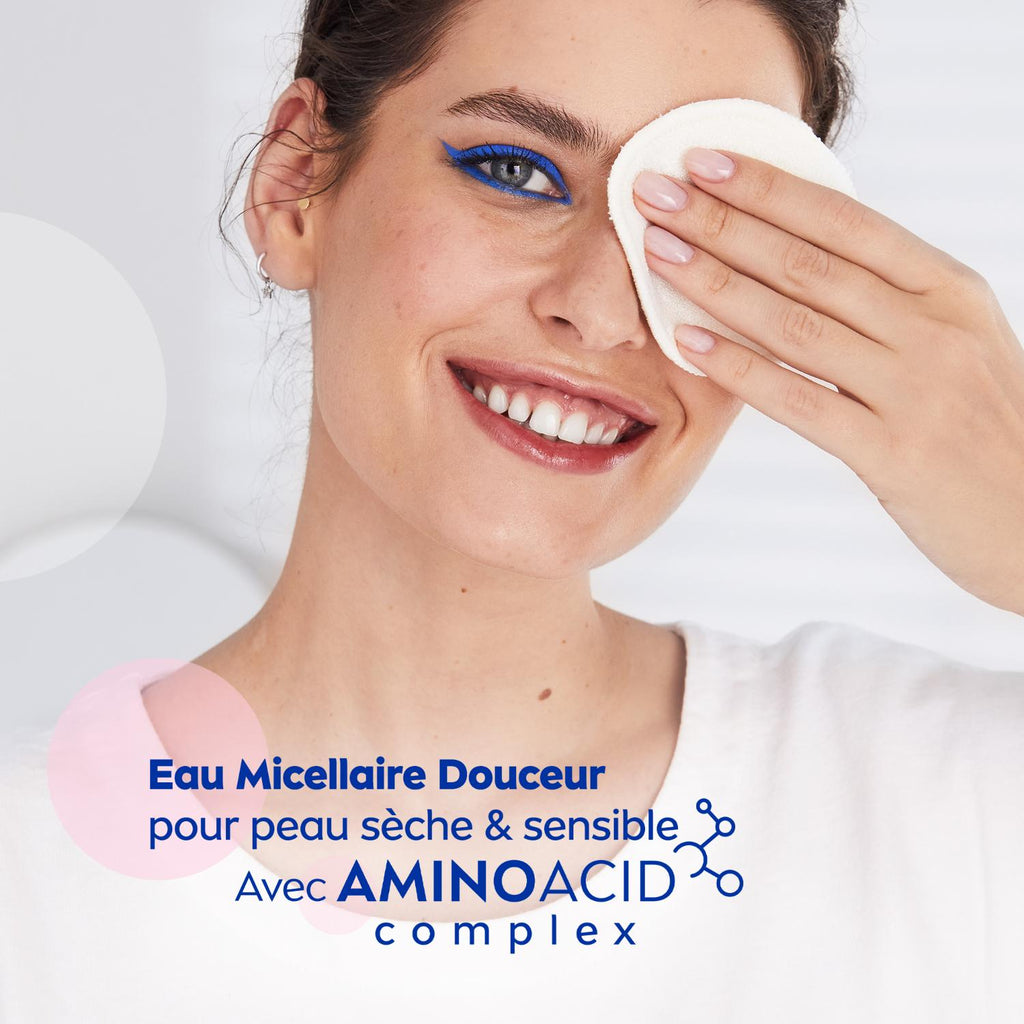 NIVEA Eau Micellaire Démaquillante Hydratante Visage Peaux Sèches 400 ml