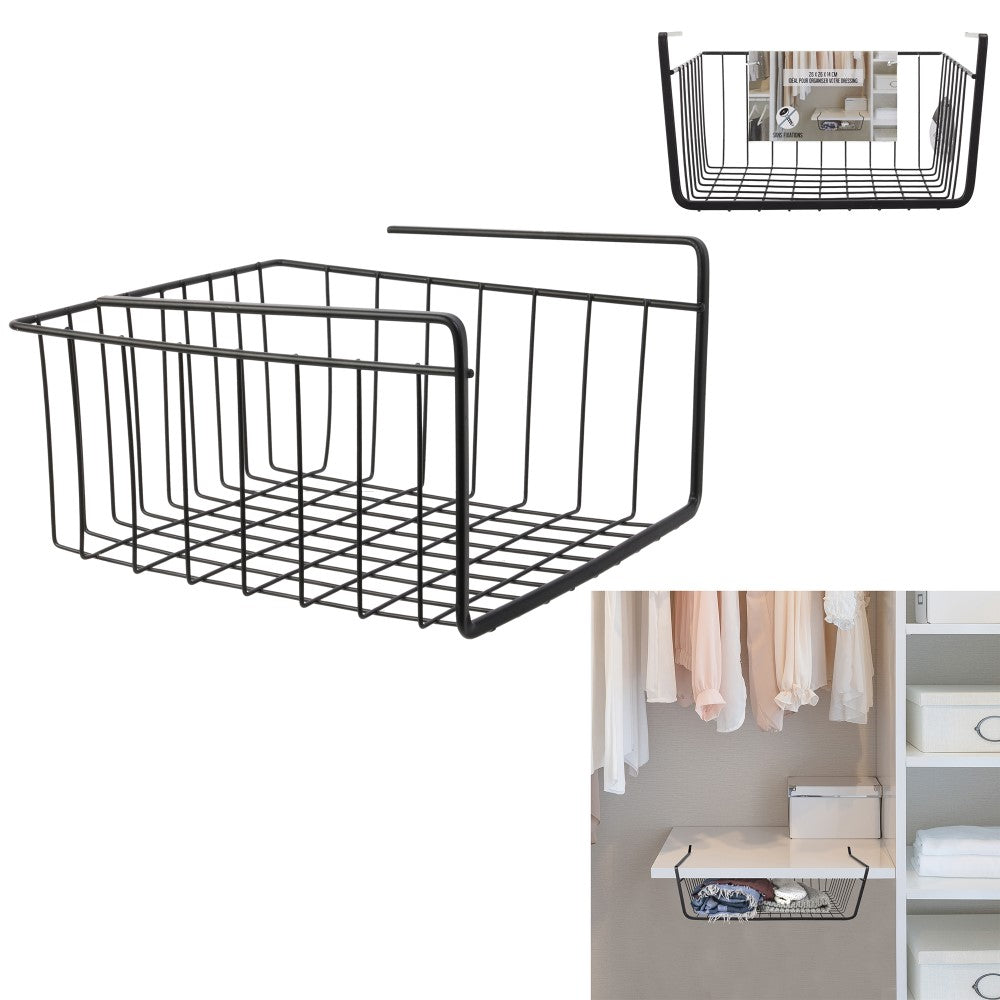 JE CHERCHE UNE IDEE Panier sous étagère en fil métallique