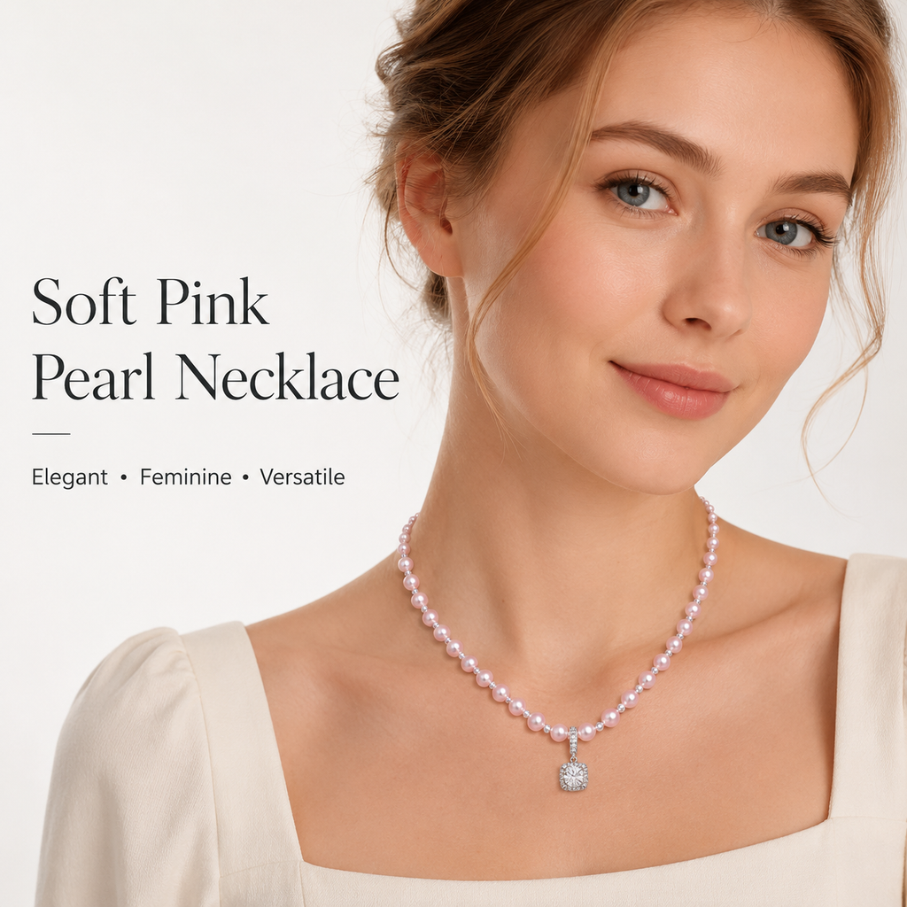 VoxorAI XL25 Collier cube de sucre à bulles or rose, Collier de perles, Chaîne pour pull, Pendentif, Détachable, Convient à toutes les saisons