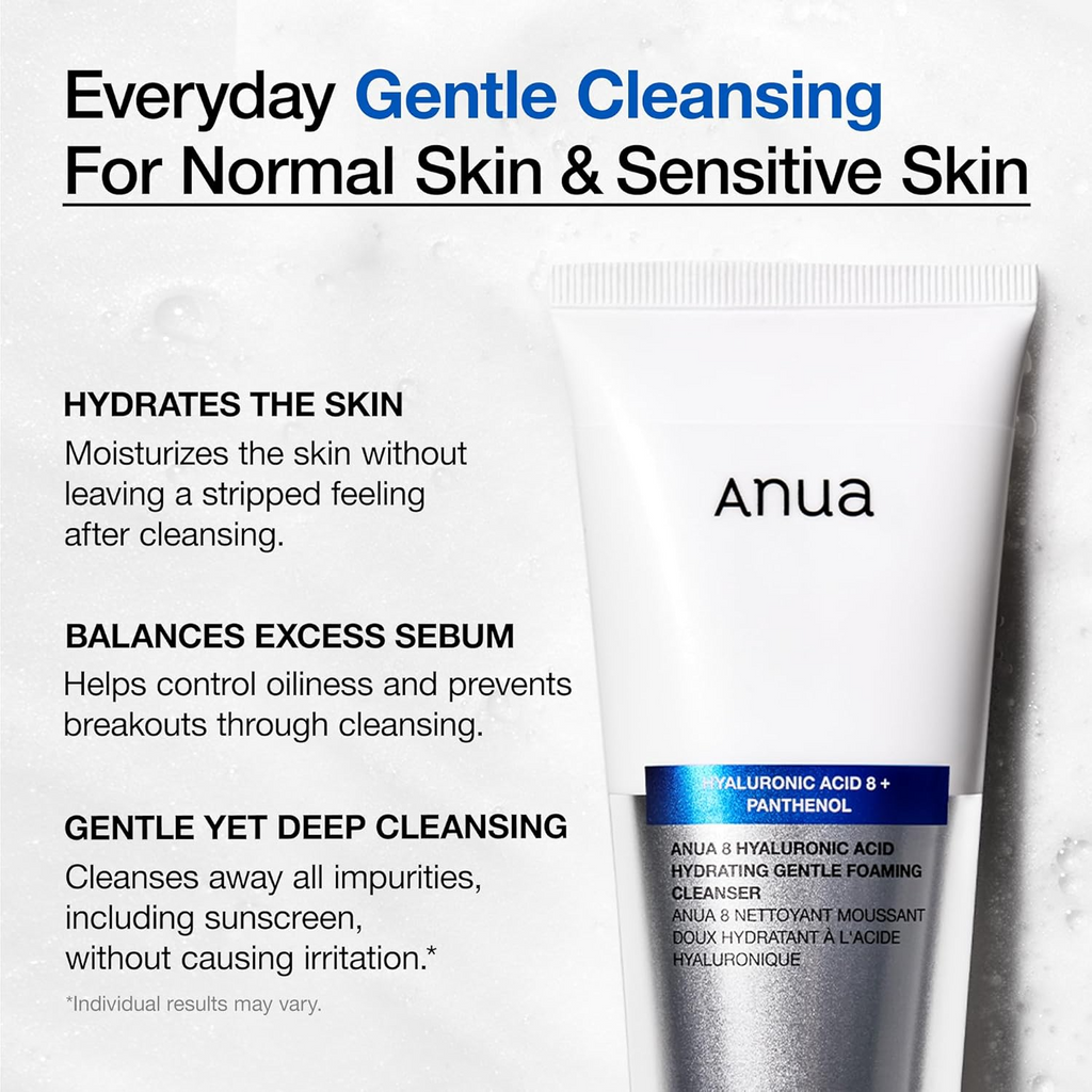Anua 8 Nettoyant Moussant Doux Hydratant Acide Hyaluronique 150 ml