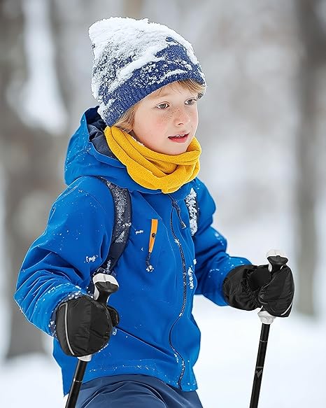 OutdoorMaster Moufles de ski pour enfants noir - Taille L