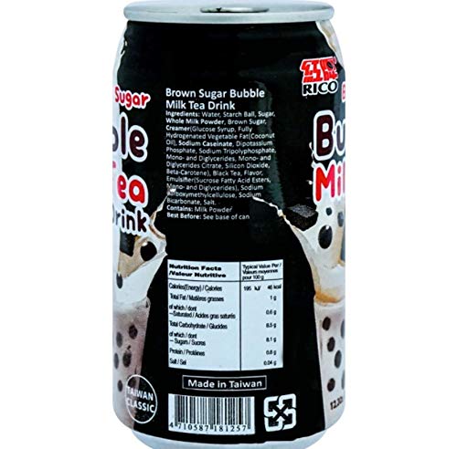 RICO Bubble tea au lait saveur brown sugar - 350 ml