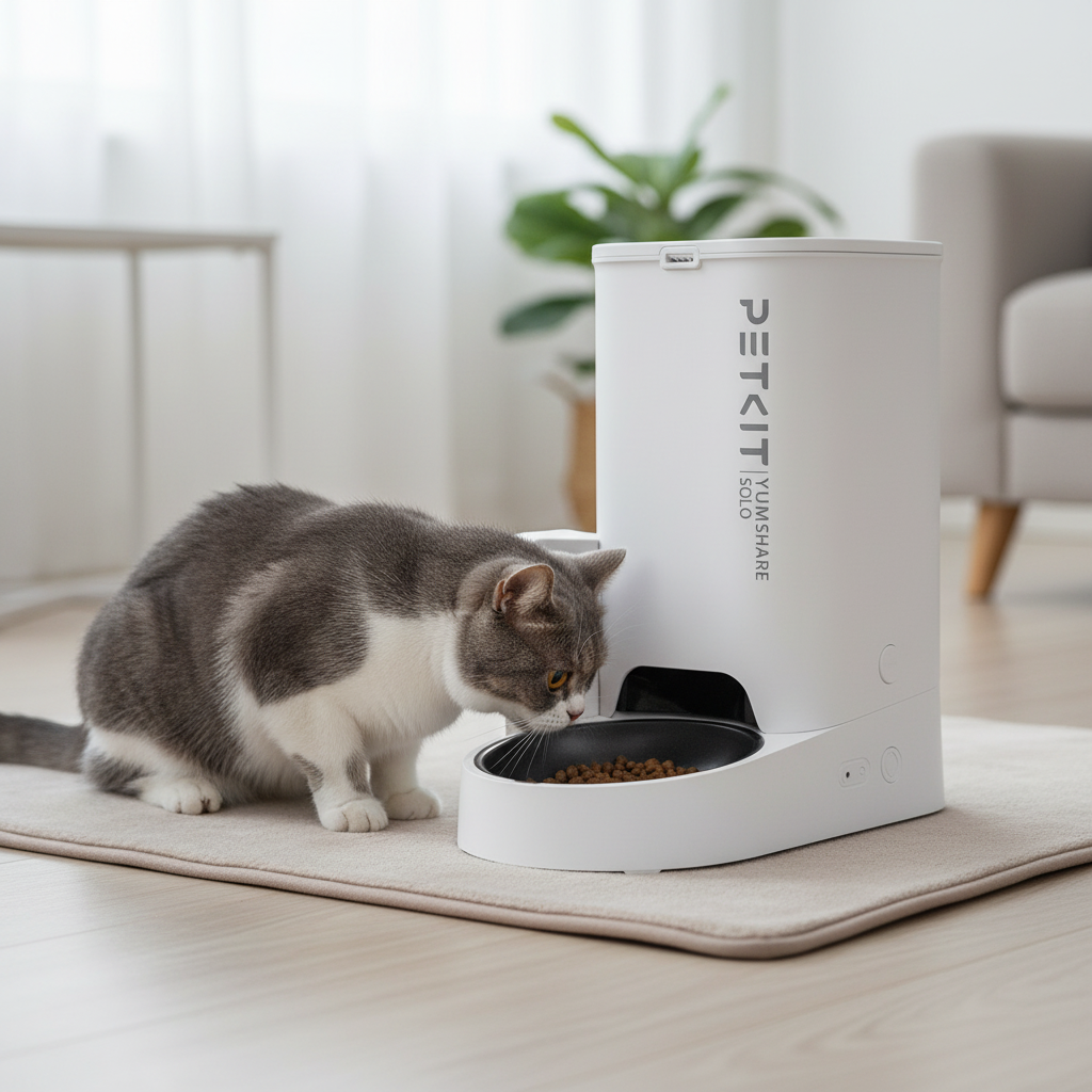 PETKIT Distributeur automatique pour chat avec caméra 1080P HD Fonction IA YumShare Solo