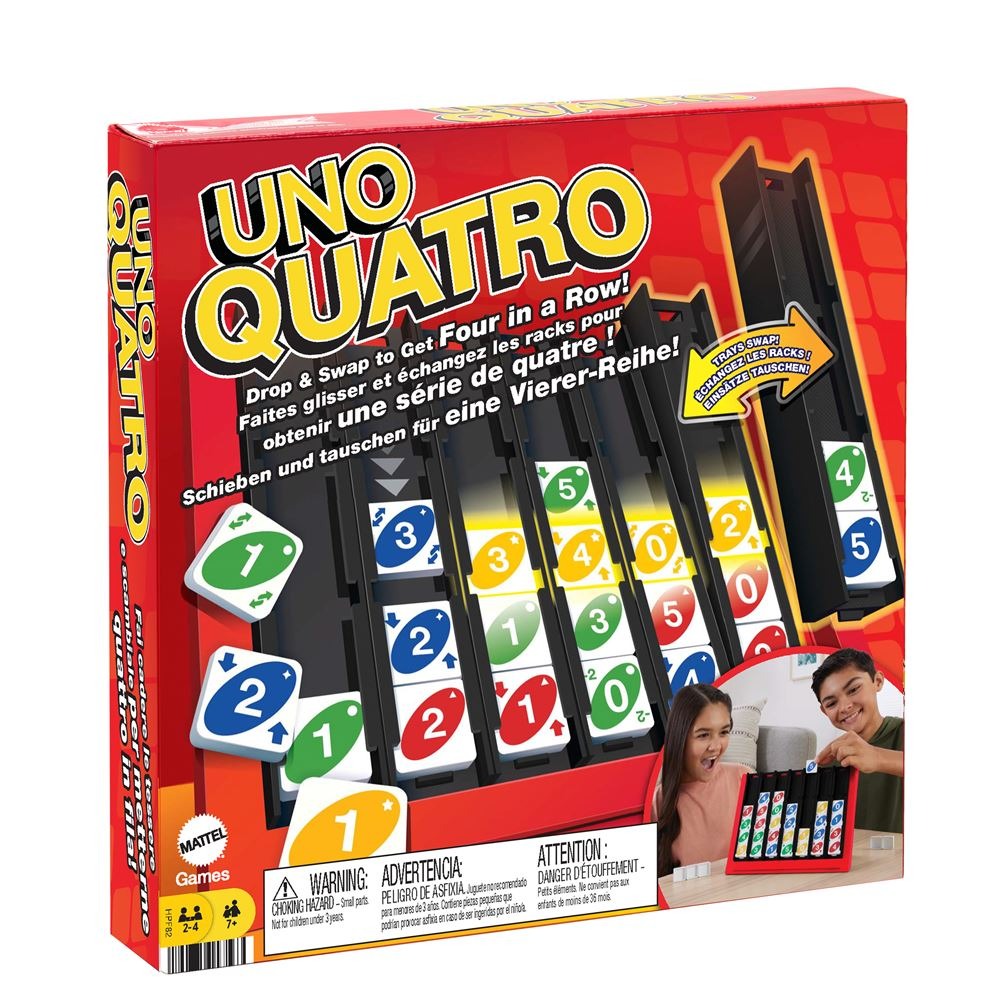 Mattel Games UNO Quatro Jeu de société de stratégie familial