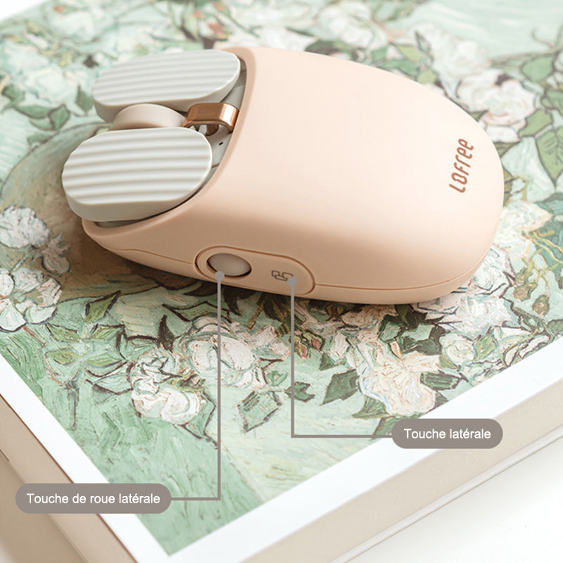 lofree Wavy Chips souris Bluetooth – Connexion bi-mode (Bluetooth / 2,4G), DPI réglable 5 niveaux, Batterie 800 mAh, Couleur thé au lait, EP115