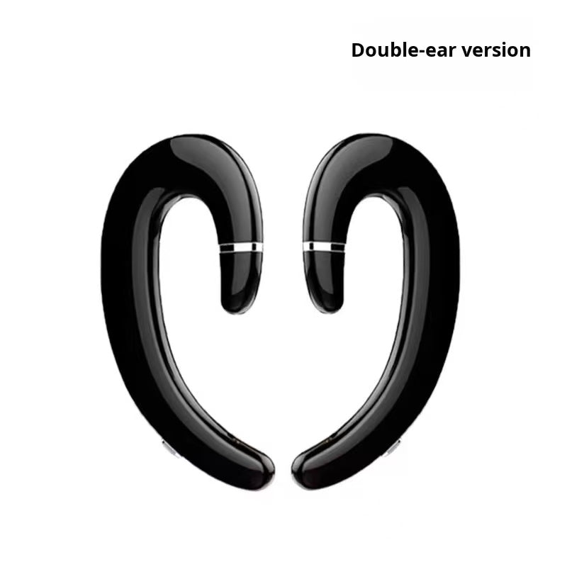 VoxorAI C6 Noir Écouteurs à crochets auriculaires doubles Bluetooth à conduction osseuse Écouteurs de sport Meilleures ventes