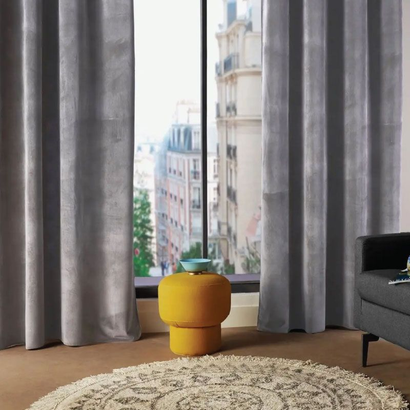 Atmosphera Rideau Lilou gris foncé - 140 x 260 cm