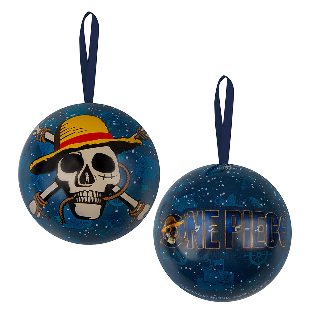 One Piece Sac de Courses Écologique Réutilisable avec Boule de Noël Sphère en Métal Emballage Cadeau Grand Bateau D Luffy Imprimé Carte Tête de Mort Grand Format Sac de Courses Pliable