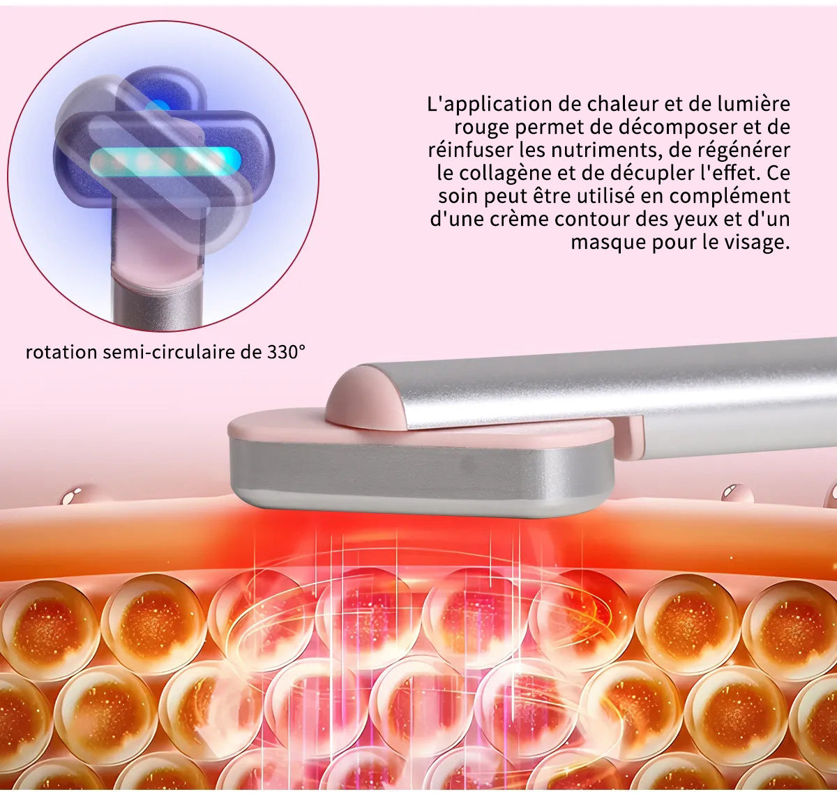 Qiweiny Appareil de soin oculaire anti-âge à baguette de massage rotative
